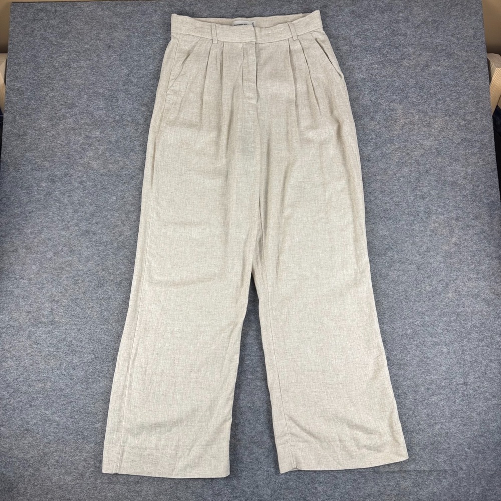 Abercrombie & Fitch Curve Love Sloane Linen Tailored Wide Leg Pants Womens 27